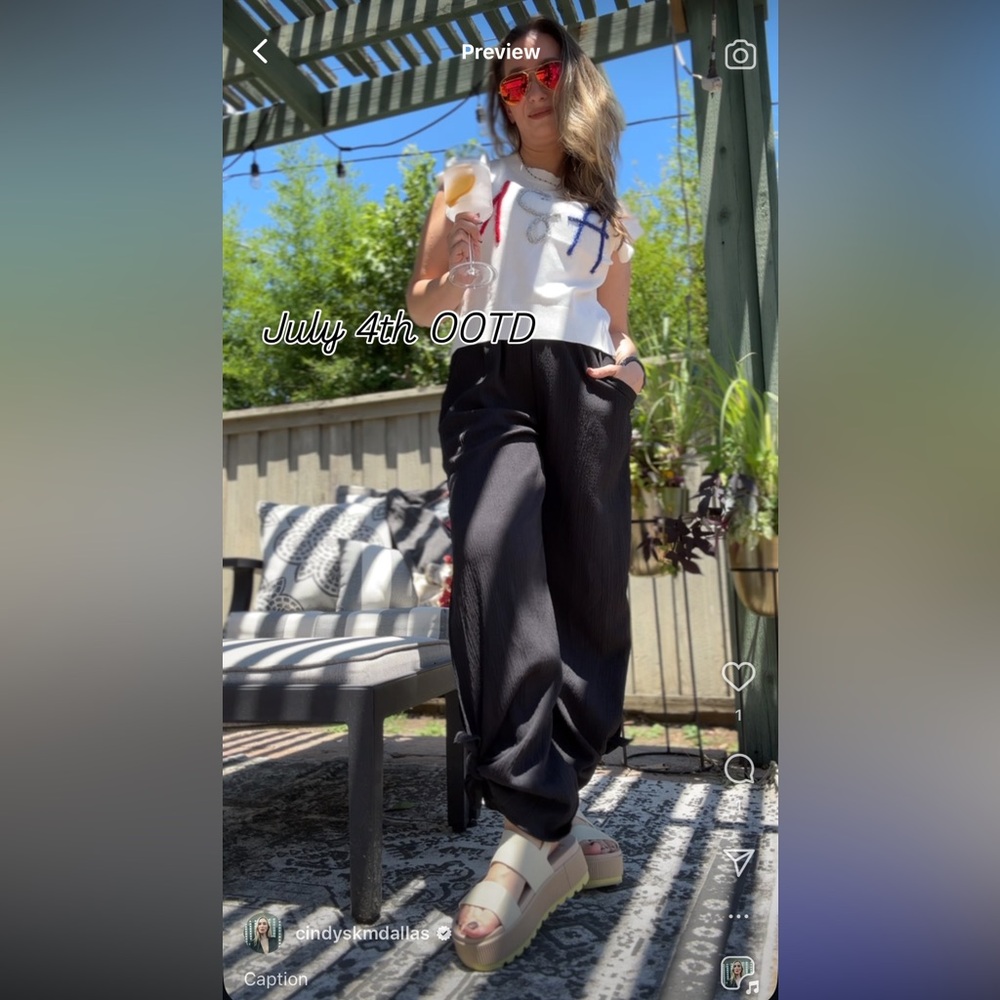 Crinkle gauze split side pants